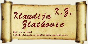 Klaudija Zlatković vizit kartica